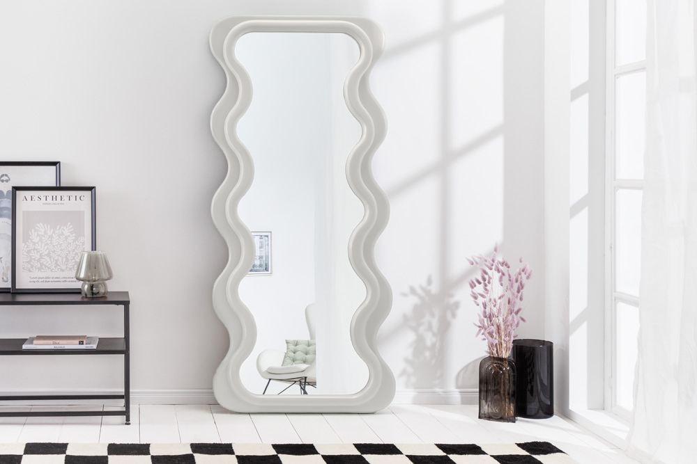 Design Wandspiegel CURVY 160cm weiß