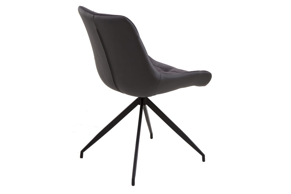 Design Stuhl DIVANI dunkelgrau Metallgestell schwarz im Retro Stil
