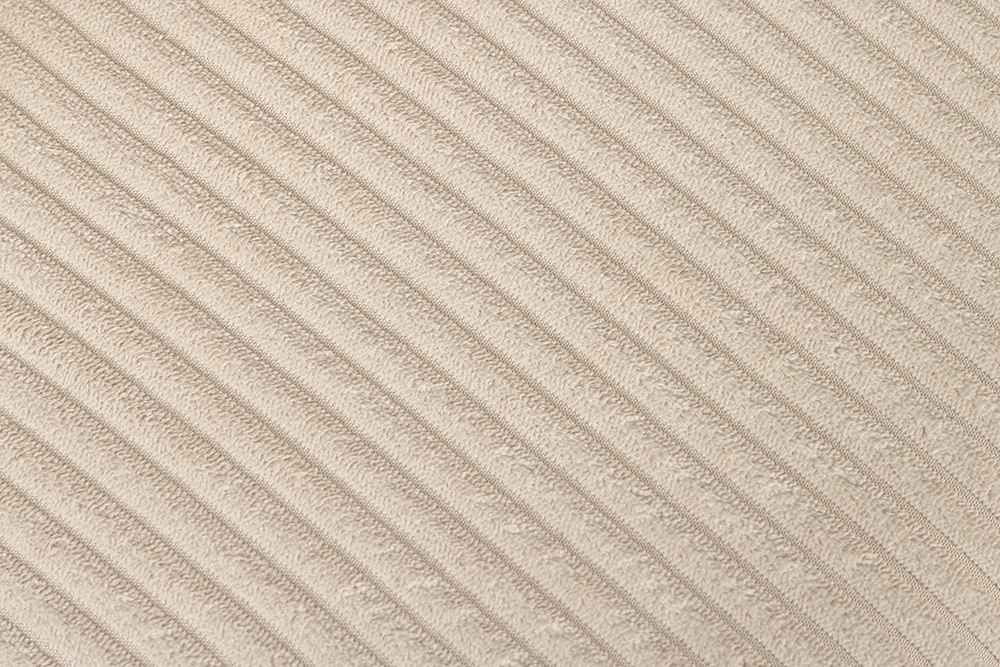 Design Stuhl LYON beige Cord schwarze Metallbeine