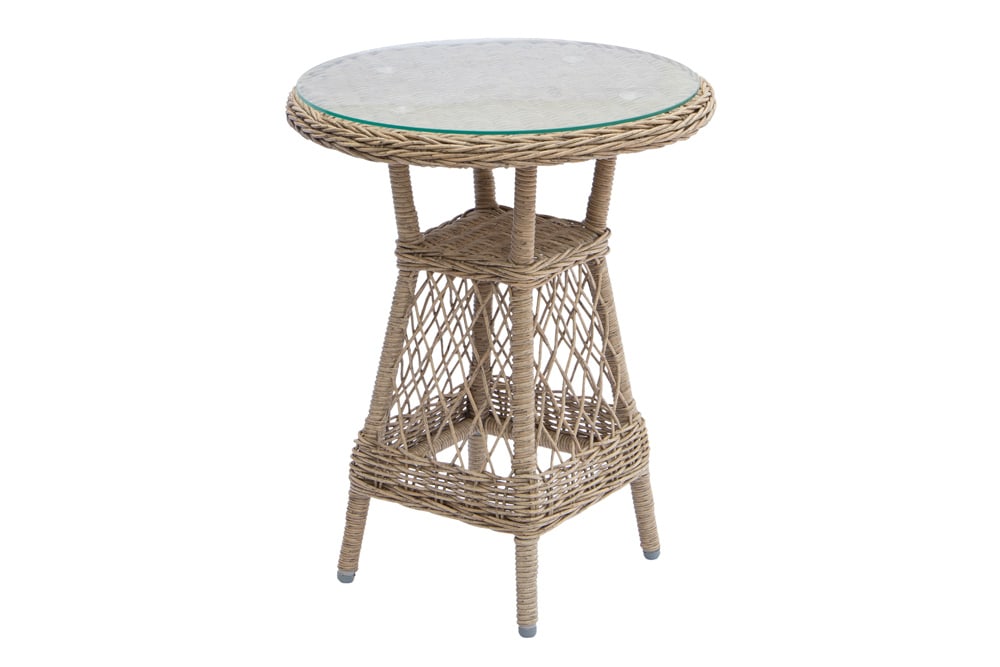 In- und Outdoor Garten-Set ELYSEE natur taupe Polyrattan Aluminium inkl. Tisch Kissen