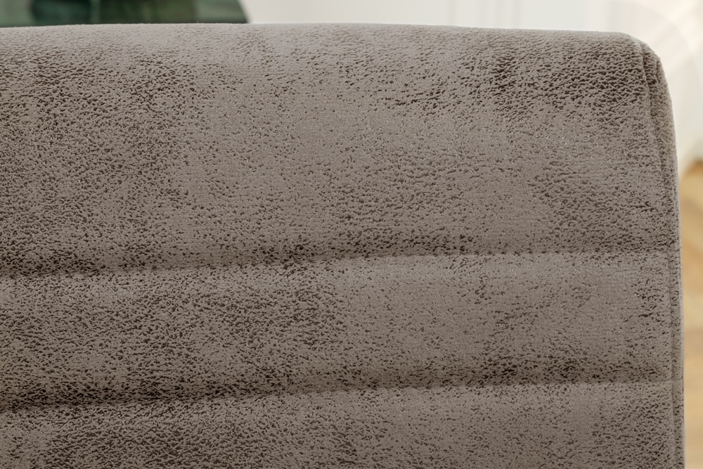 Moderner Freischwinger Stuhl LOFT taupe grau Microfaser mit Armlehne Eisengestell schwarz