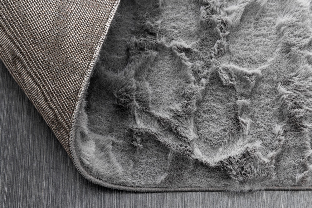 3D Hochflor Teppich DUNE 230x160cm anthrazit Hoch-Tief-Effekt
