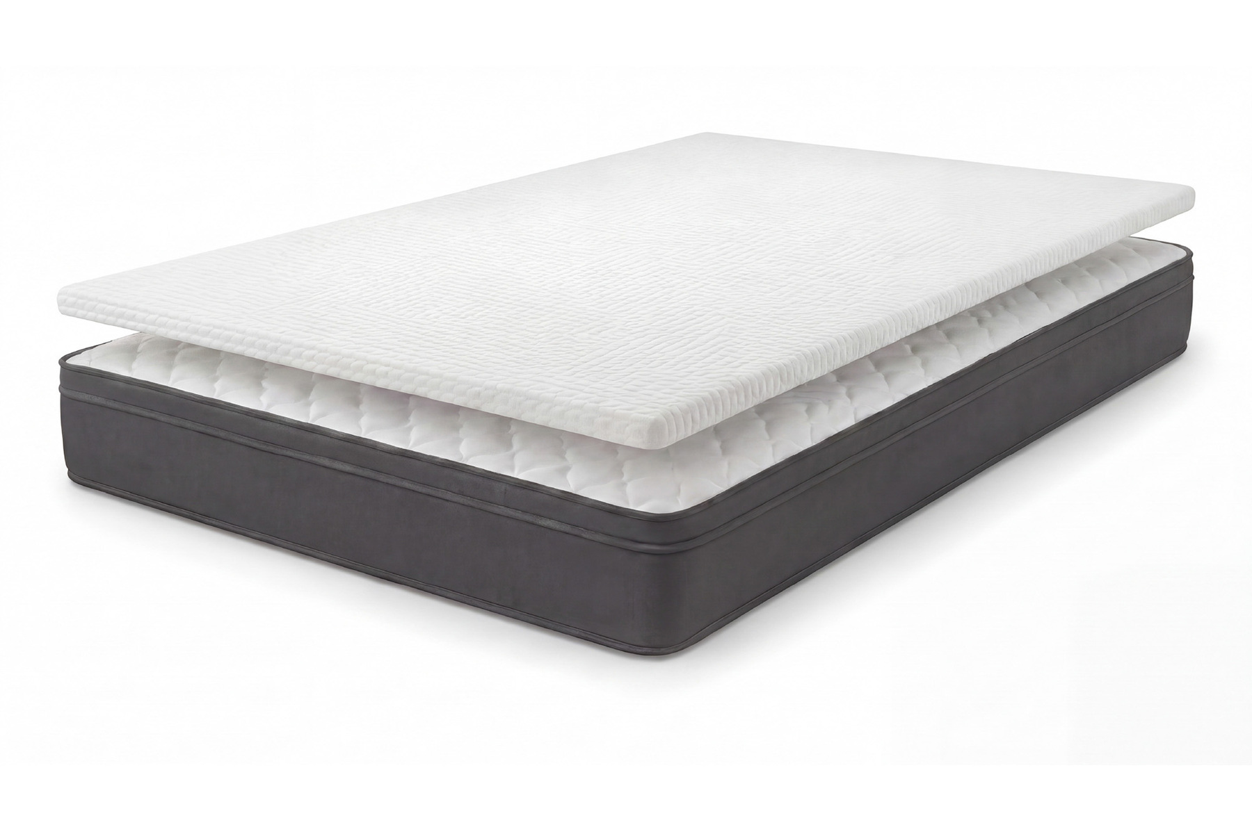Bequeme Matratze mit Topper CLOUD FLEX 180x200cm dunkelgrau Tonnentaschenfederkern 9-Zonen