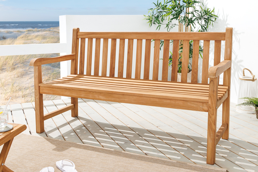 Outdoor Gartenbank EMPIRE TEAK 150cm natur Massivholz Outdoor Gartenbank EMPIRE TEAK 150cm natur Massivholz