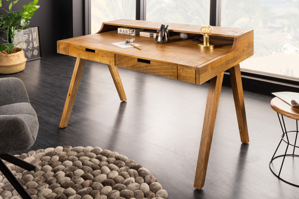 Massiver Sekretär MONSOON 120cm Mangoholz Schreibtisch