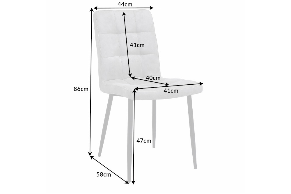 Retro Design Stuhl MODENA stone grau mit Ziersteppung
