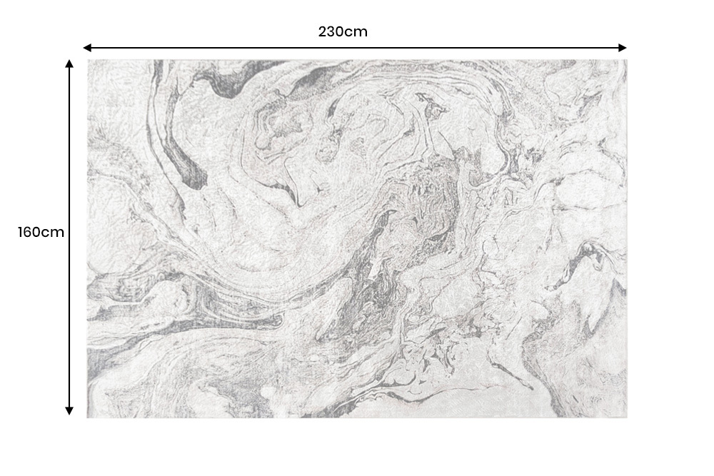 Design Teppich ART RUGS 230x160cm weiß grau Flachgewebe Indoor