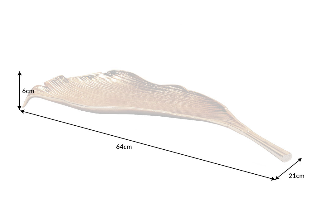 Handgefertigte Deko Schale ABSTRACT LEAF 65cm gold Aluminium