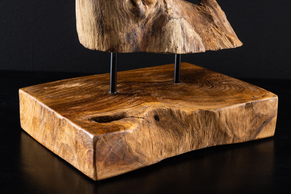 Massives Teakholz Ornament FLAME 30-40cm Treibholz Dekoration