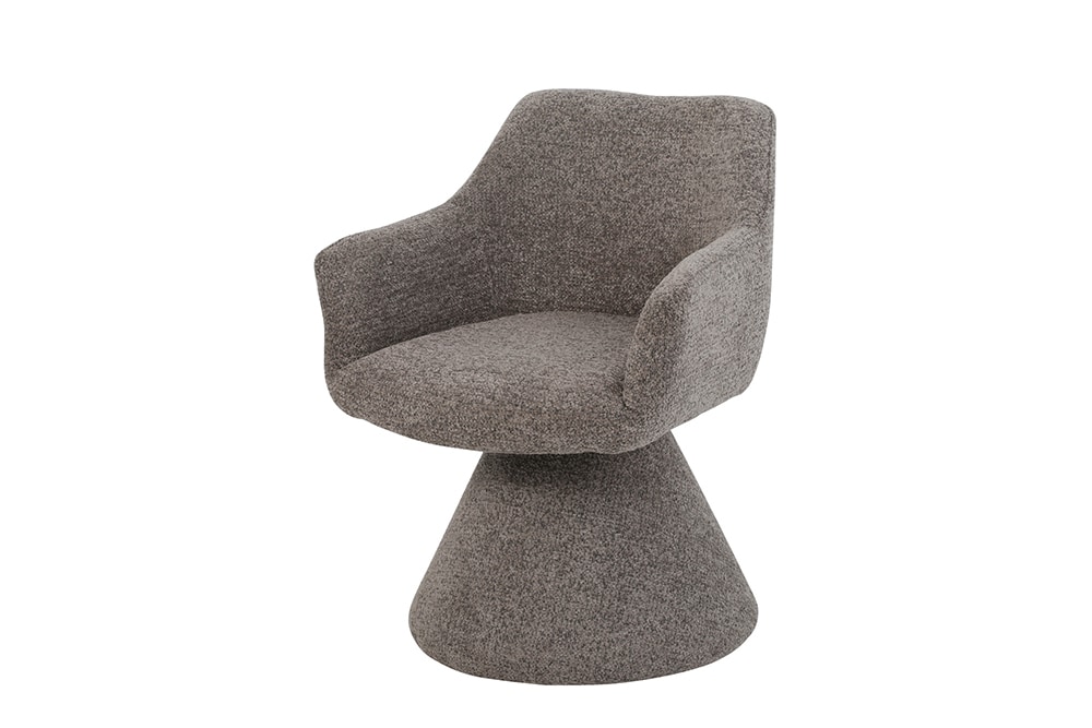 Drehbarer Stuhl AMBIENTO braun Strukturstoff 180° mit Auto-Return Polsterstuhl