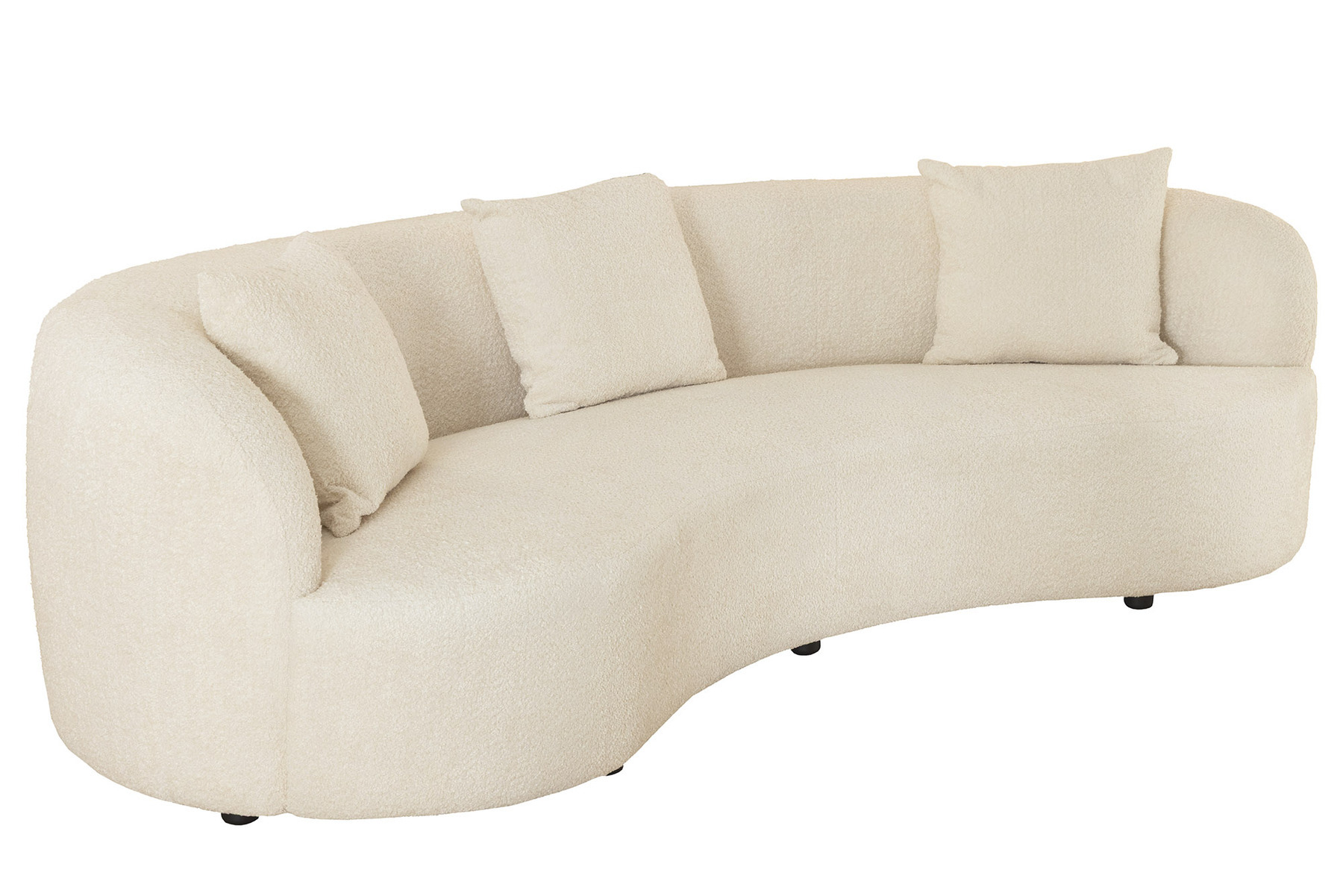 Modernes Sofa ATELIER 230cm beige Bouclé 3-Sitzer Couch inkl. Kissen