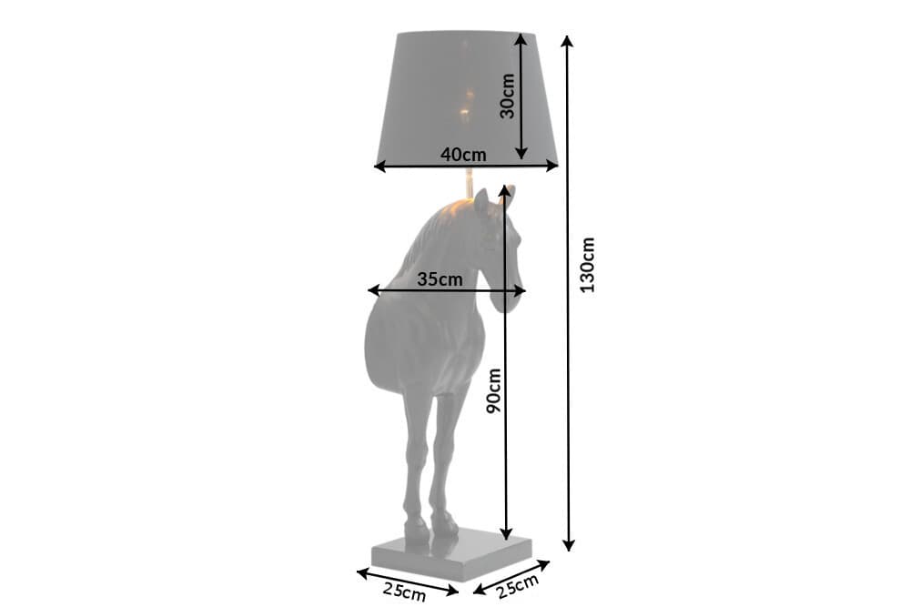 Extravagante Stehlampe BLACK BEAUTY 130cm Pferdefigur schwarz