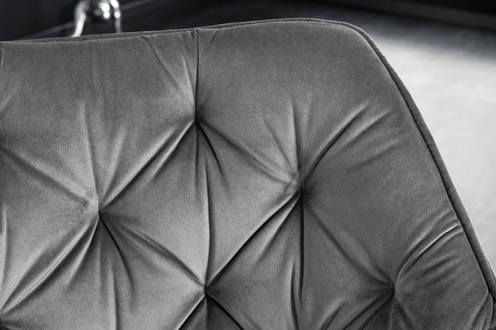 Drehbarer Stuhl THE DUTCH COMFORT Samt grau mit Armlehnen Modern Design