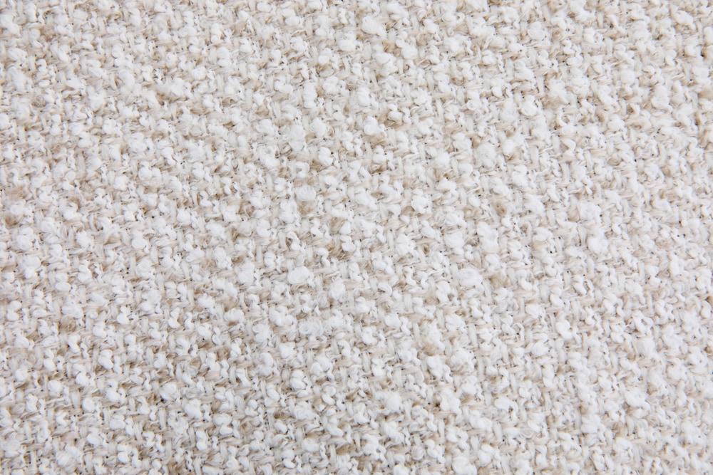 3-Sitzer Sofa SIXTH SENSE 210cm beige Bouclé-Strickstoff mit Nosagfederung und Daunenfedern