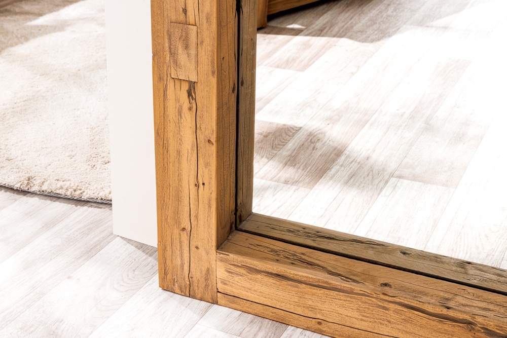 Massiver Spiegel JAVA 180cm natur recyceltes Teakholz hängend oder stehend