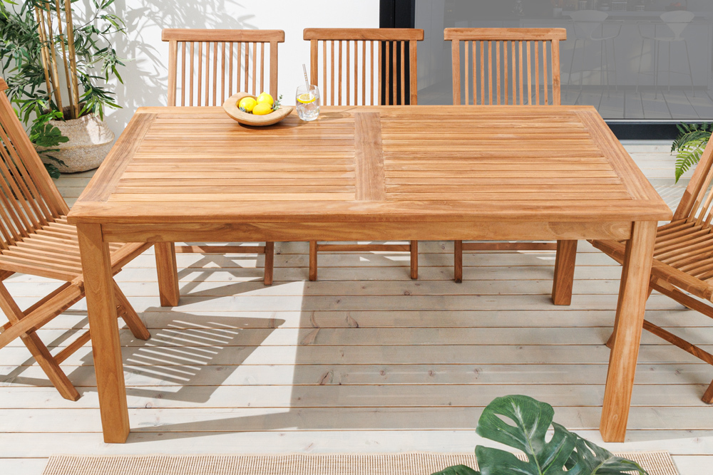 Massiver Gartentisch EMPIRE TEAK 150cm natur Teakholz