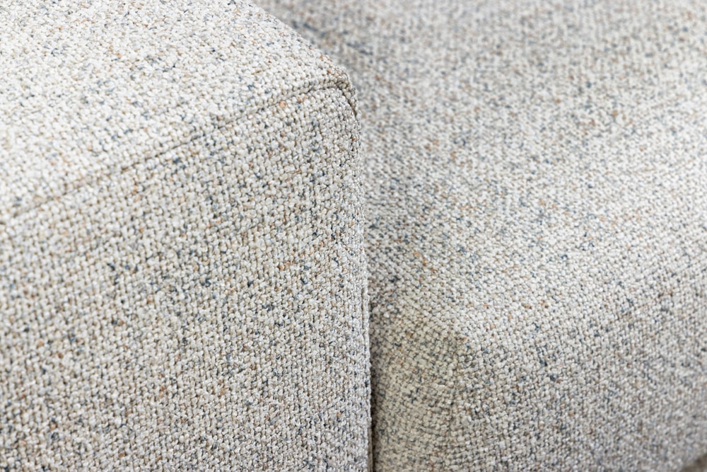 Wohnlandschaft KENT 220cm beige Strukturstoff  Ecksofa Federkern inkl. Hocker