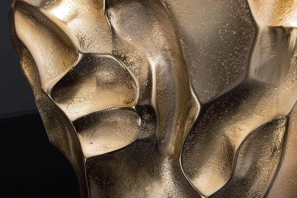 Handgefertigte Vase LIQUID 30cm gold Metall Hammerschlag Design