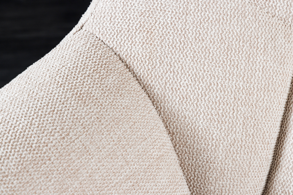 Esszimmer Sitzbank PAPILLON 165cm champagner beige mit Lehnen schwarzes Metallgestell