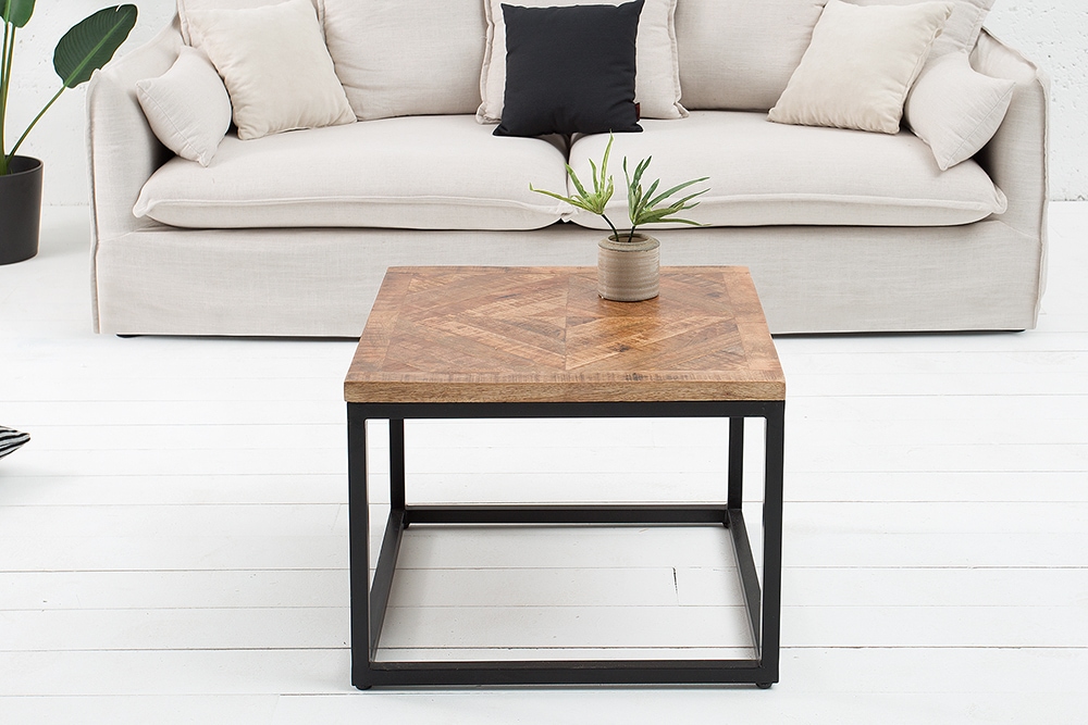 Massiver Beistelltisch INFINITY HOME 60cm Mangoholz Industrial Design
