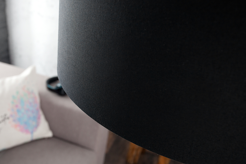 Ausziehbare Bogenlampe LOUNGE DEAL 170-200cm schwarz Leinenschirm Stehlampe