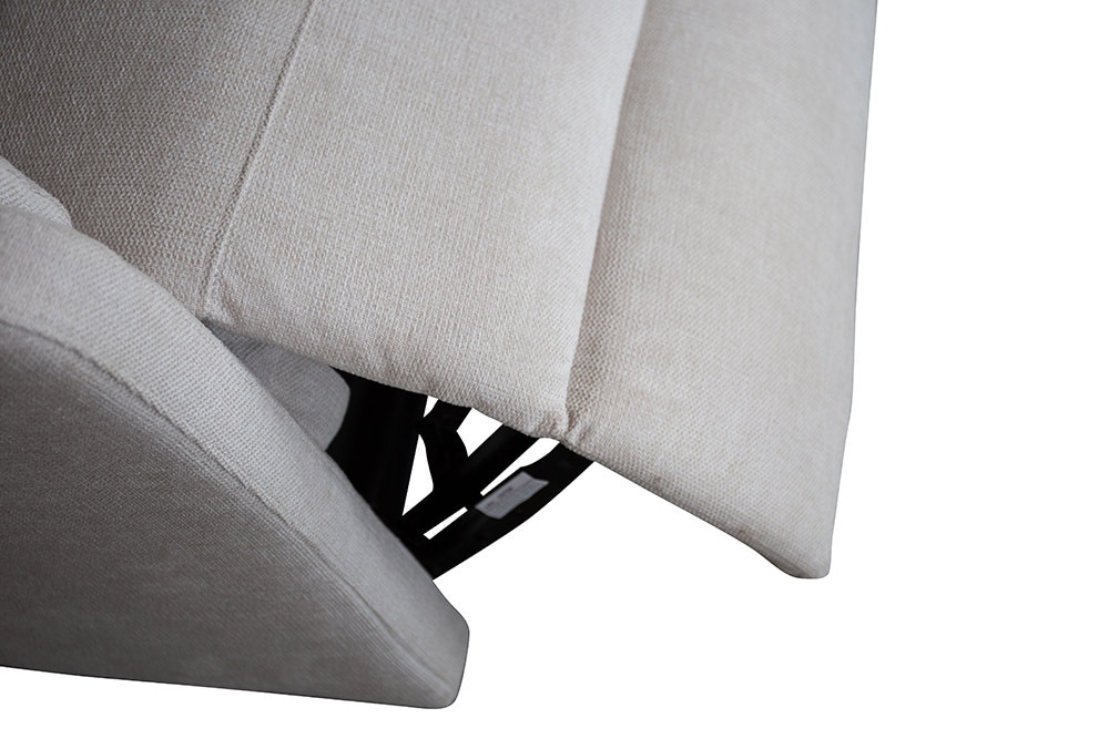 Exklusiver 1er Kinosessel HOLLYWOOD beige Strukturstoff elektrische Liegeposition
