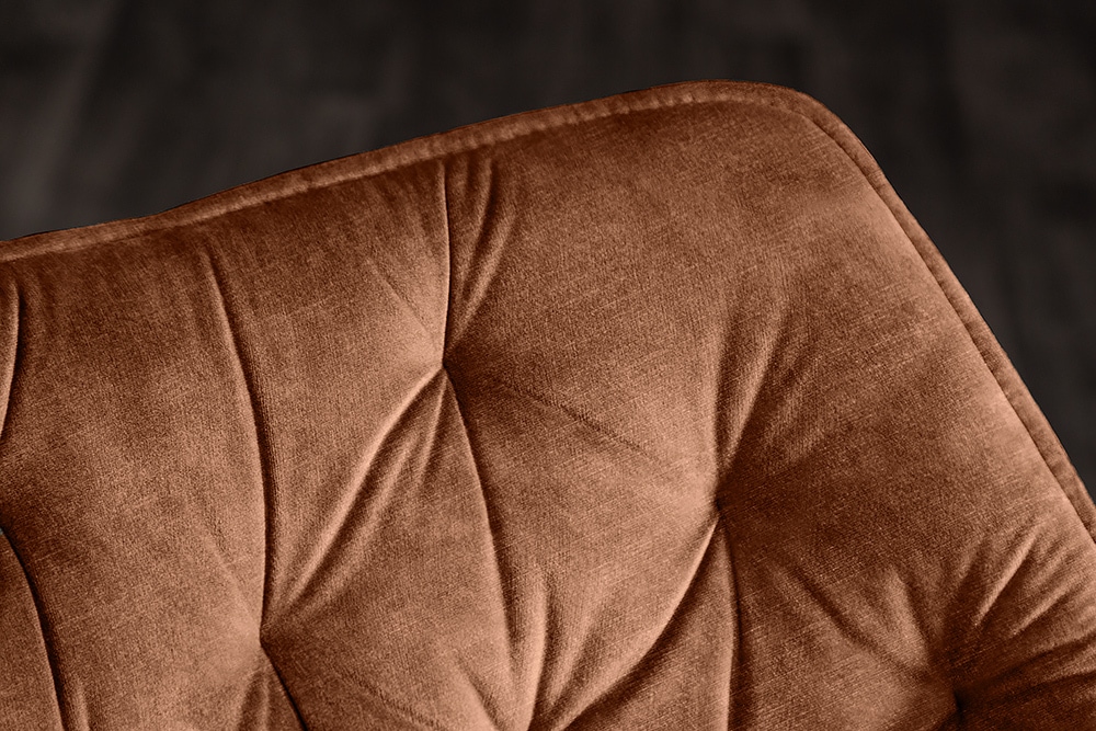 Drehbarer Stuhl THE DUTCH COMFORT rost braun Samt mit Armlehnen Modern Design