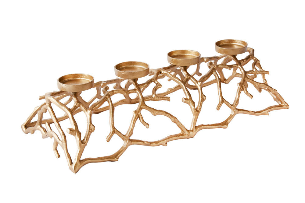 Eleganter Kerzenhalter ABSTRACT 60cm gold für 4 Kerzen