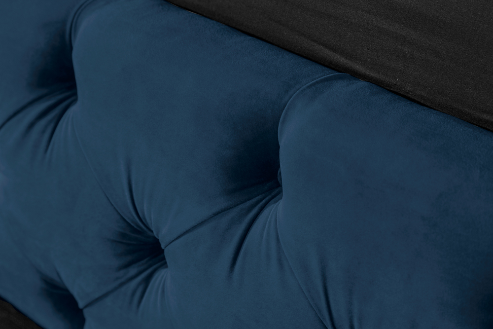Design Doppelbett PARIS 180x200cm dunkelblau Samt Chesterfield
