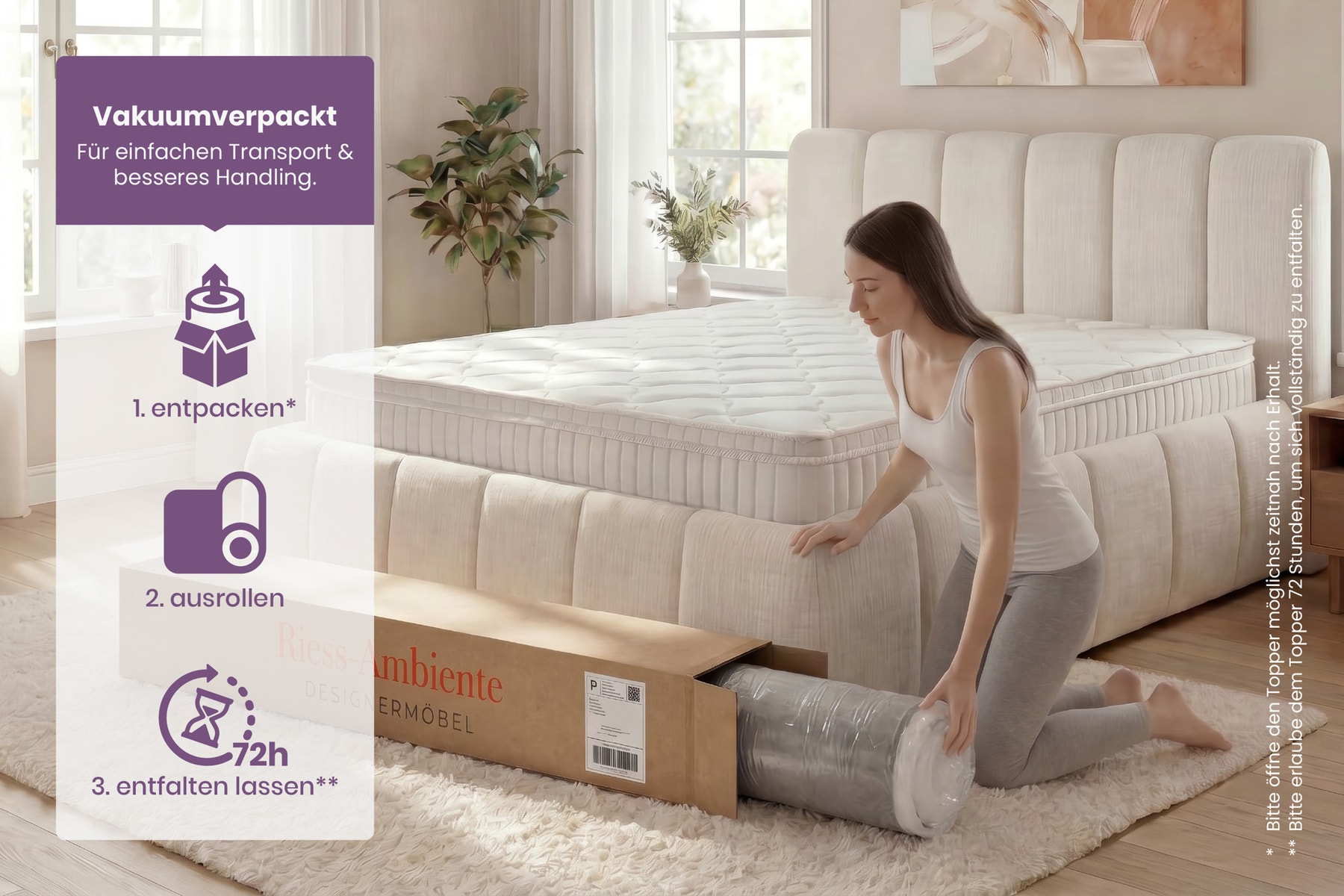 Bequemer Topper CLOUD FLEX 180x200cm weiß