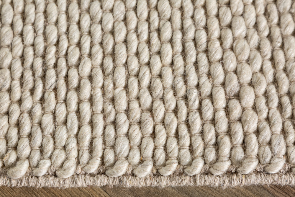 Design Teppich WOOL 240x160cm hellbeige aus Wolle