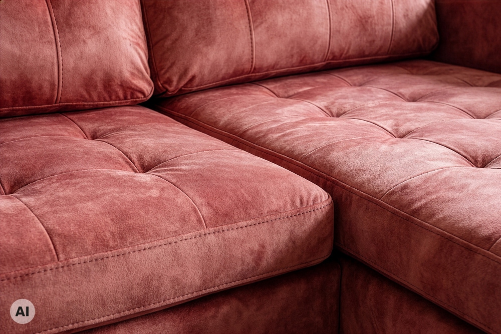 Ecksofa STOCKHOLM 220cm altrosa Samtstoff Federkern 3-Sitzer-Sofa