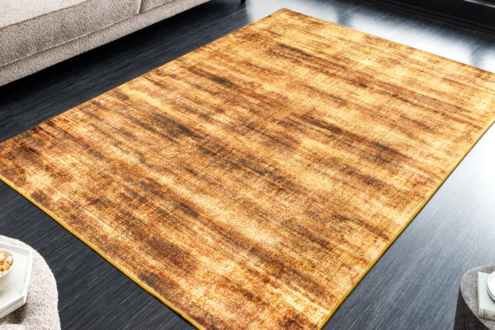 Moderner Teppich SOFT TOUCH 230x160cm senfgelb gold Kurzflor Indoor-Teppich