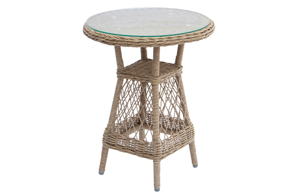 In- und Outdoor Garten-Set ELYSEE natur grau Polyrattan Aluminium inkl. Tisch Kissen