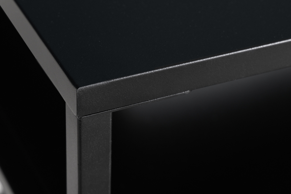 Moderner Couchtisch DURA STEEL 70cm schwarz Metall mit Ablagefach