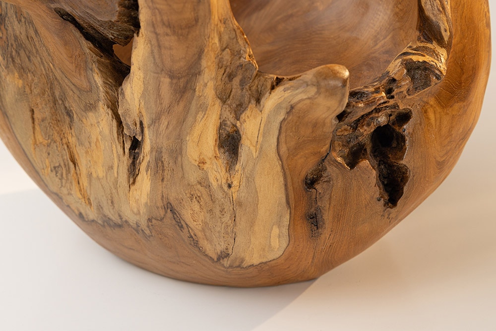 Einzigartige Schale ORGANIC 40cm natur Teak aus Wurzelholz