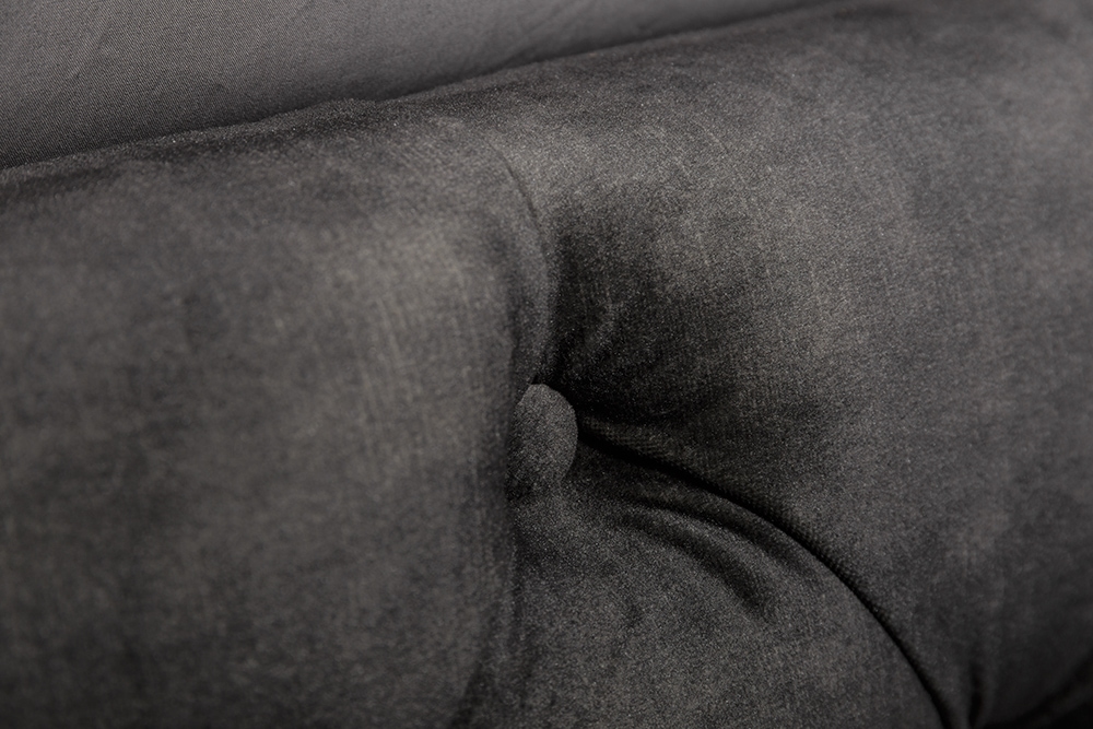 Design Doppelbett PARIS 160x200cm grau Samt Chesterfield Polsterbett
