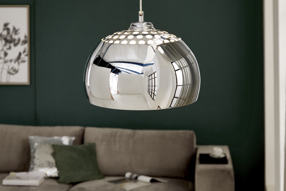 Designer Hängelampe CHROME BALL 32cm chrom Pendelleuchte Modern Design