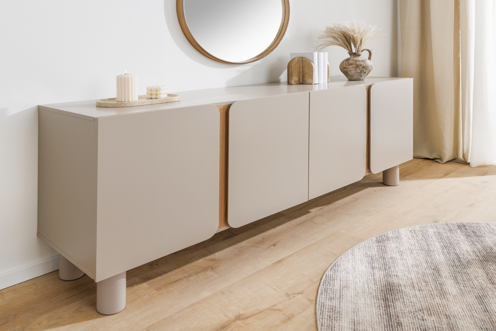 Sideboard COSMO 180cm kaschmir beige Eiche Soft Close Stauraum