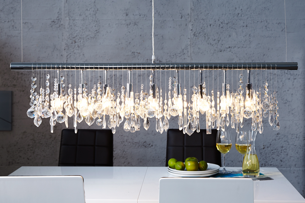 Extravagante Hängelampe DIAMONDS XL 120cm Kristall Lampe mit 9 Leuchten