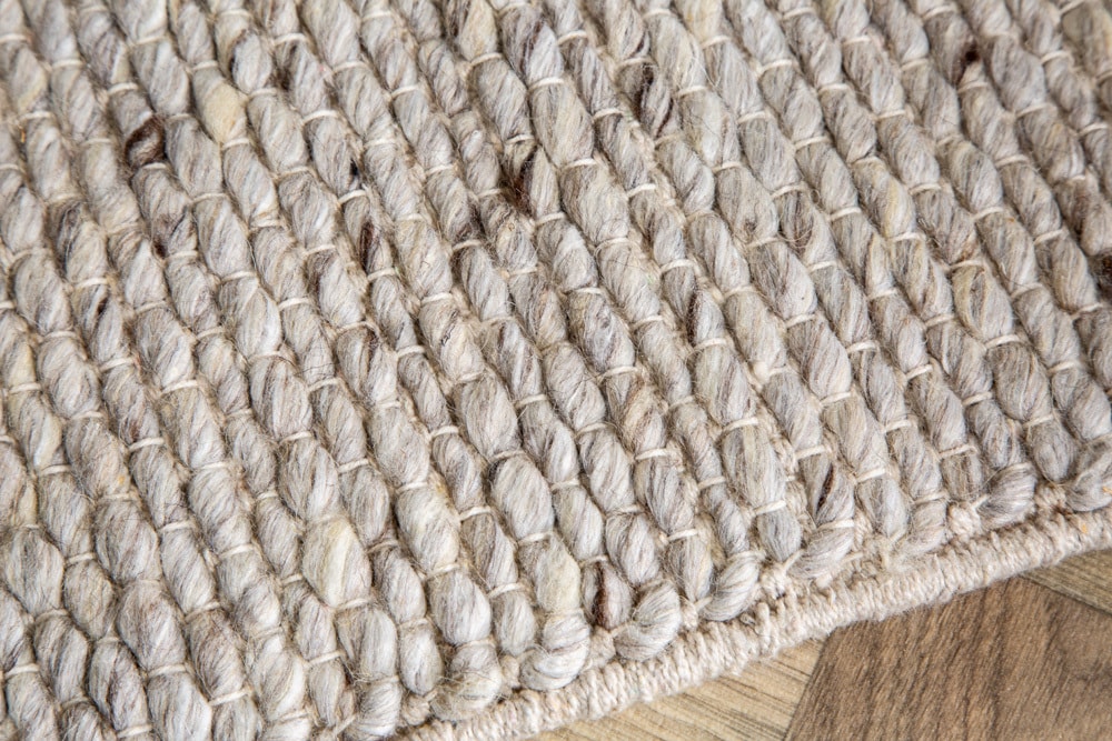 Design Teppich WOOL XXL 350x240cm silbergrau aus Wolle