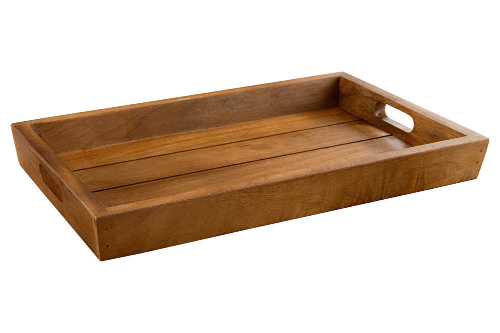 Massives Tablett MAKASSAR 45cm braun honey finish Mangoholz