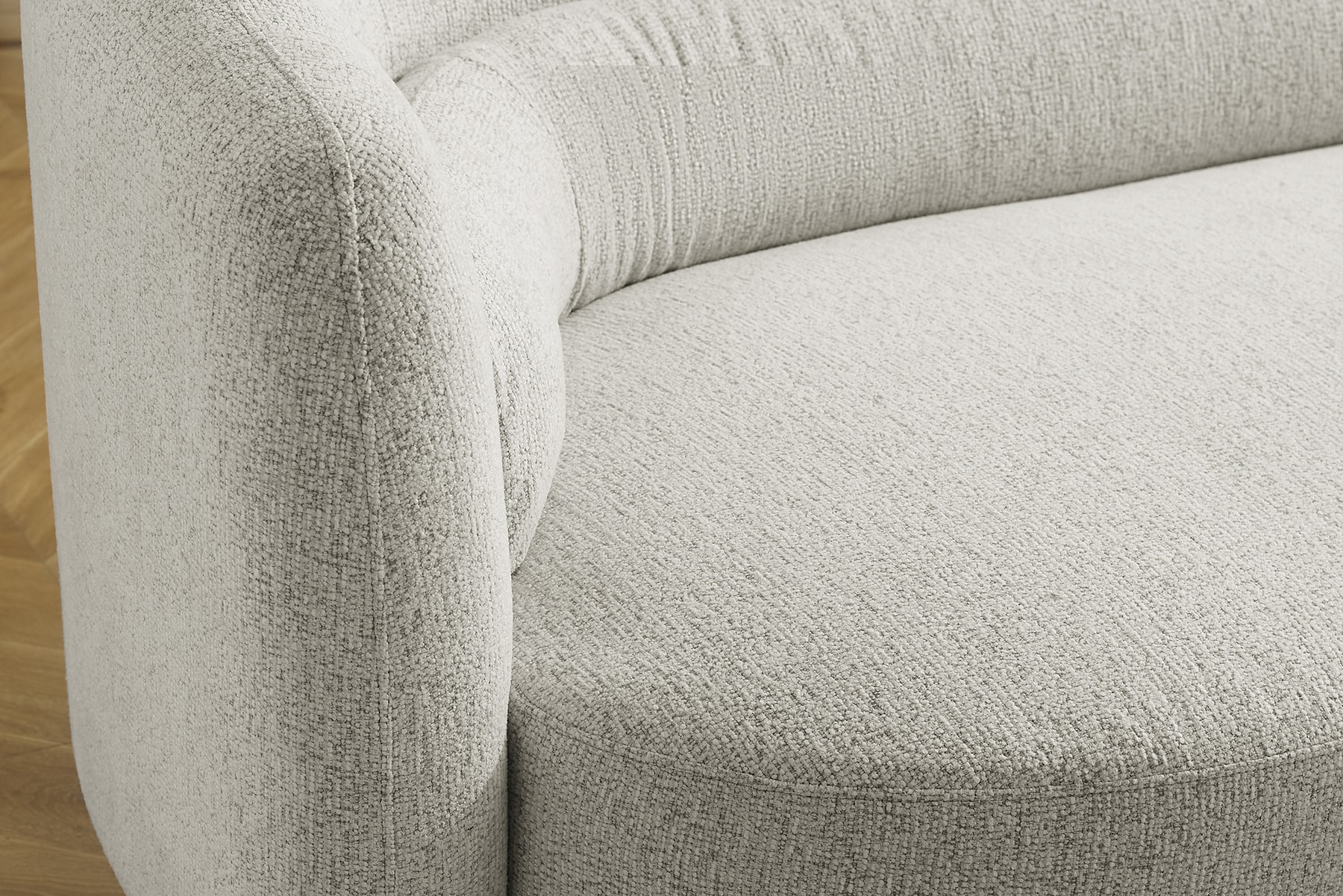 Design Sofa GATSBY 230cm beige Chenille Federkern 3-Sitzer Couch Rundum-Bezug