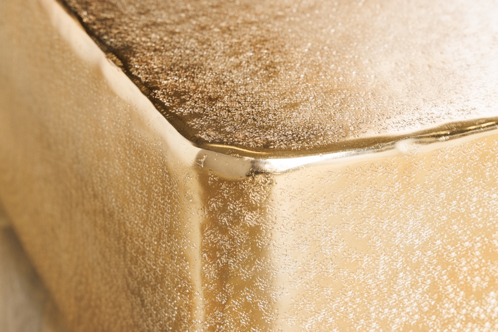 Design Couchtisch UNIT 70cm gold Metall Hammerschlag handmade