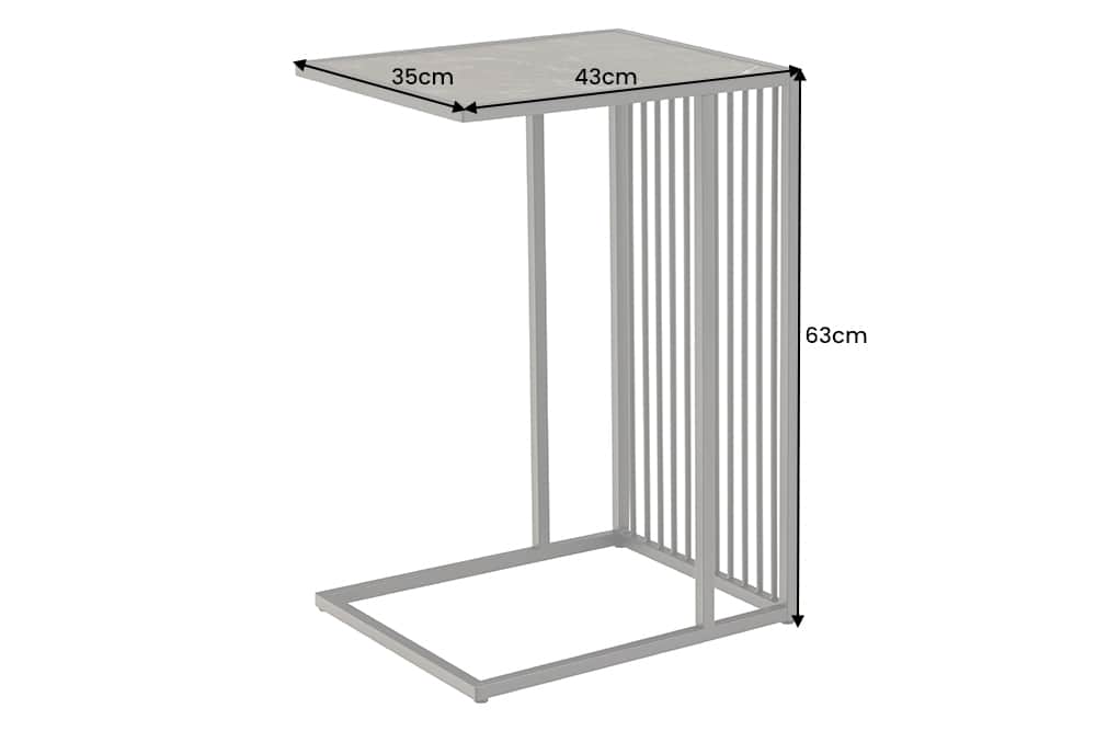 Moderner Beistelltisch ARCHITECTURE 65cm graphit Metall Laptoptisch