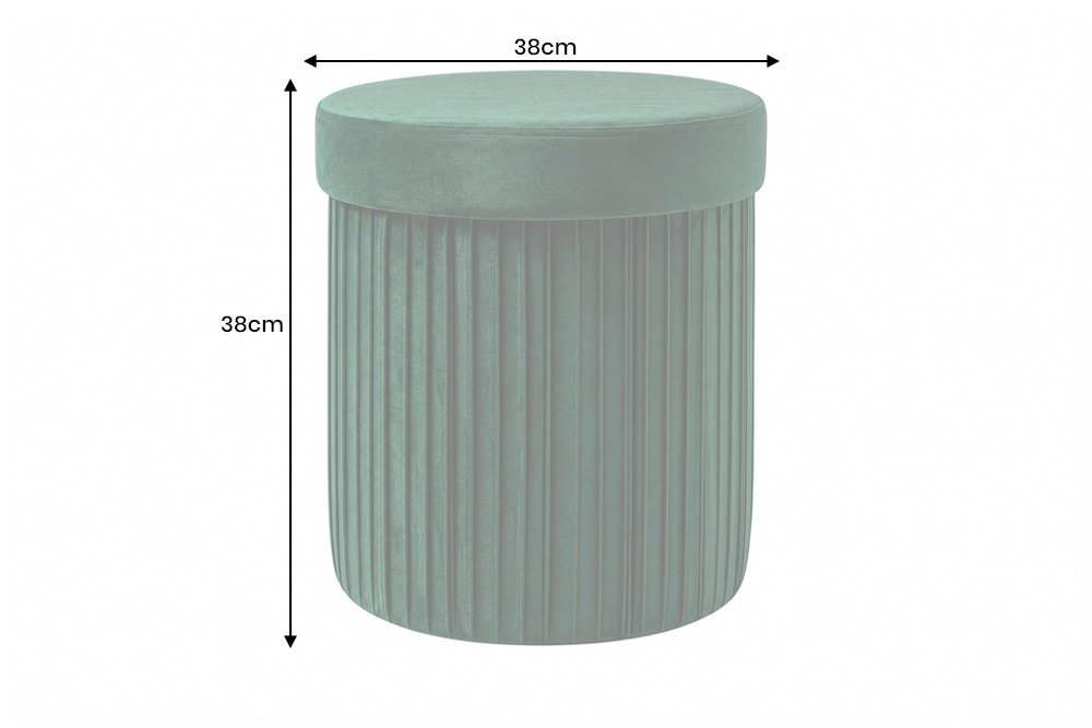 Runder Hocker ÉLAN 40cm grün Samt faltbar mit Stauraum