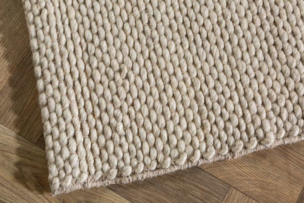 Design Teppich WOOL 240x160cm hellbeige aus Wolle