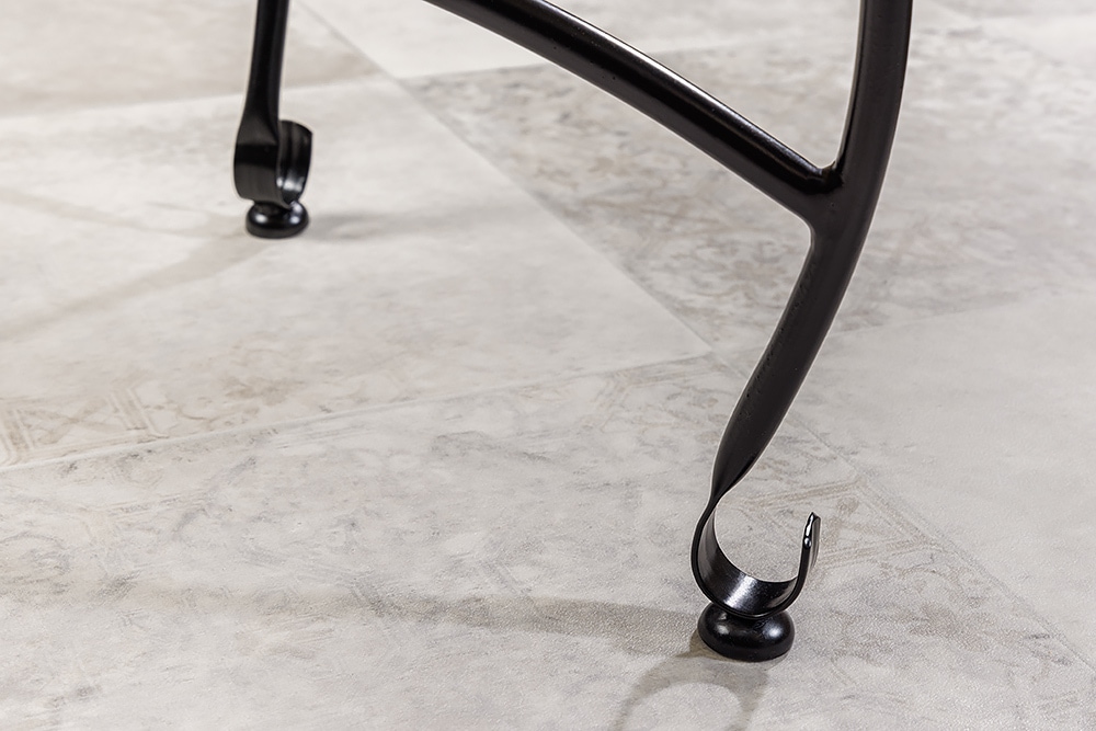 Runder Beistelltisch MARRAKESCH 50cm silber Teetisch abnehmbares Tablett klappbar