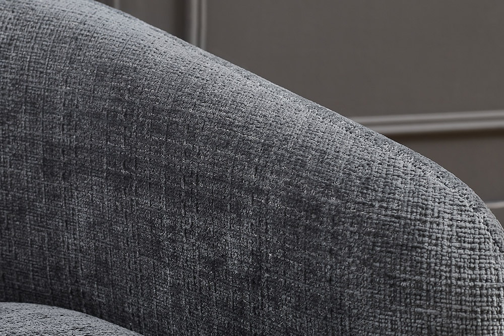 Design Sessel VOGUE 95cm grau Chenille mit Armlehnen und Nosagfederung