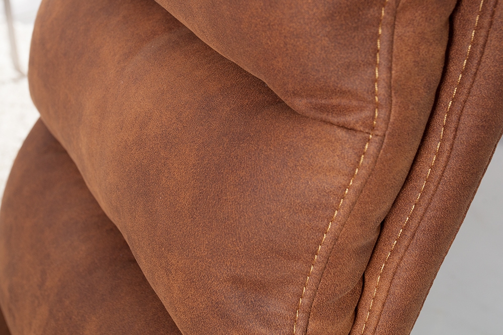 Design Freischwinger Stuhl COMFORT hellbraun mit Edelstahl-Gestell